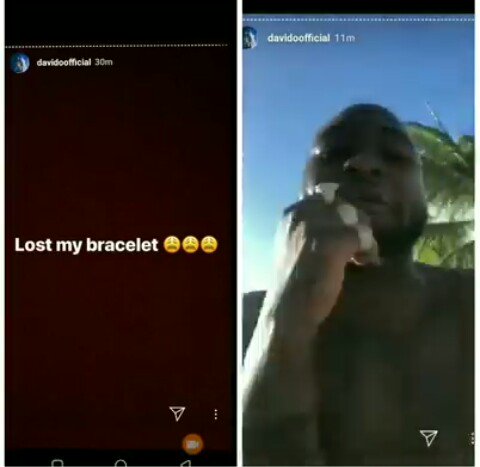 Davido Misplaced His Bracelet worth  N11 Million  In The Ocean Dav10