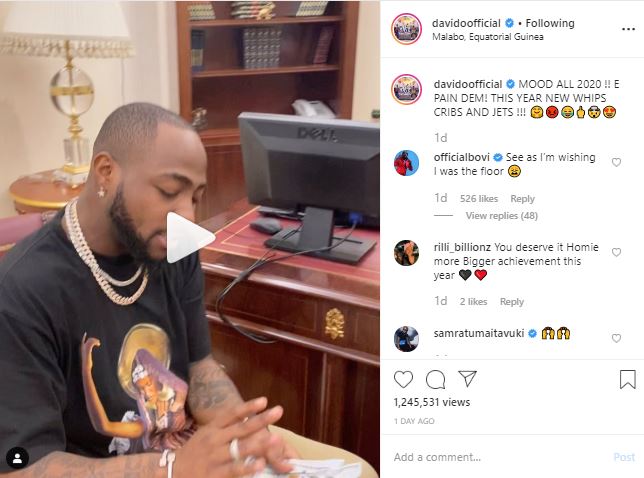 “New Crib, New Whips, And A Jet” – Davido Makes Plans For 2020 As He Sprays Money On The Floor (Video) Dav14