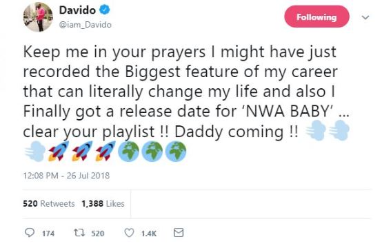 Superstar Singer, Davido Seeks For Prayers Online Davi-112