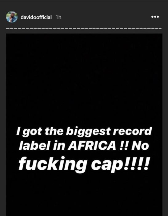 “DMW Is The Biggest Record Label In The Whole Africa” Davido Boasts Davido90