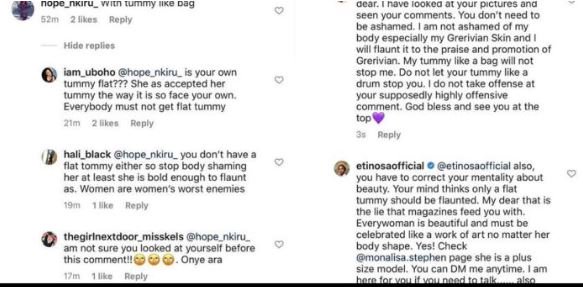 Etinosa Idemudia Calls Out Internet Troll For Body Shaming Her Djb-d10