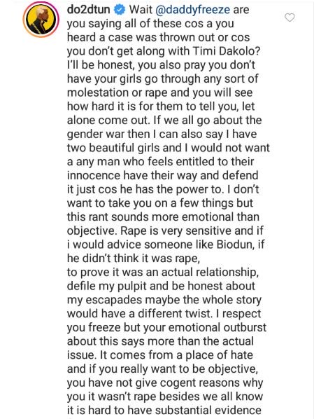 ‘Your Rant Sounds More Emotional Than Objective’ – OAP Dotun Slams Daddy Freeze Do2tun10