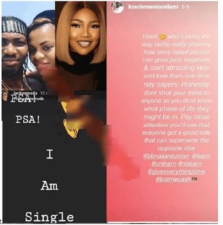“I Am Single”- BBNaija’s Jackye Denies Her Boyfriend For Praising Tacha Dv-m10