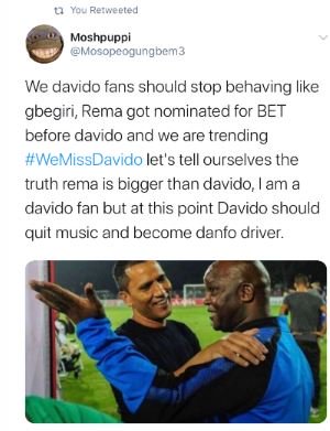 ‘Stop Music And Become A Danfo Driver’ – Nigerians Mock Davido For Missing Out On BET Awards Dvpv10