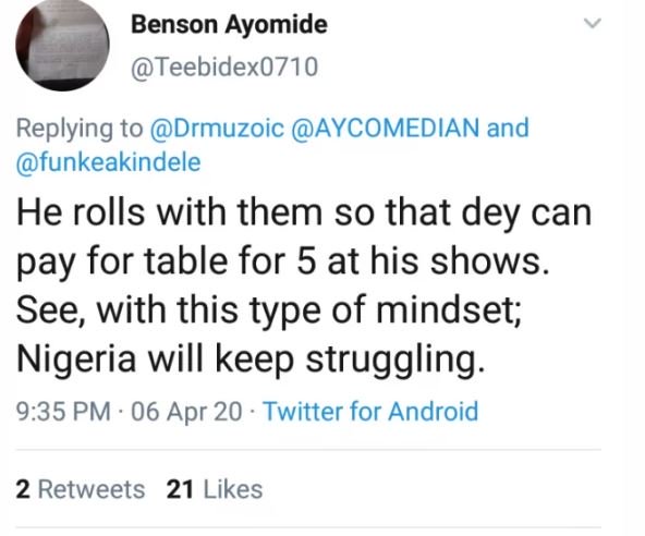 Nigerians Dragged AY Comedian For Saying This About Funke Akindele (See Tweet) Gbds10