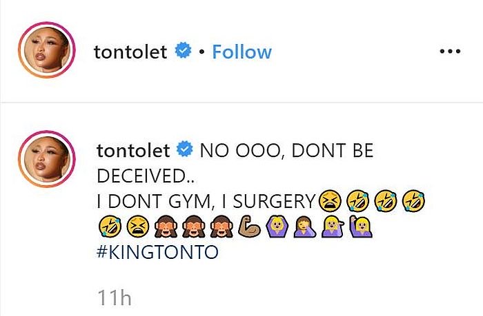 “I Don’t Gym, I Only Do Surgery” – Tonto Dikeh Hfb10