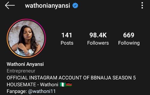 instagram - Wathoni Becomes 3Rd Female Housemate To Be Verified On Instagram Img_0410