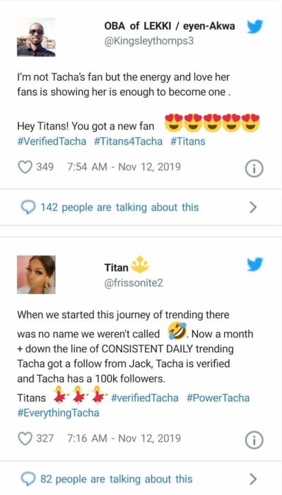 Titans Celebrate As Tacha Gets Verified On Twitter Img_2068