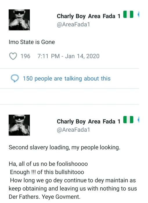 “Imo State Is Gone, Second Slavery Loading” – Charly Boy Reacts As Supreme Court Sacks Emeka Ihedioha Img_2159