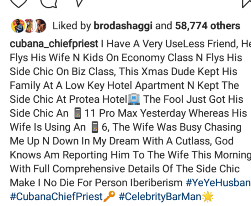  Cubana Chiefpriest Exposes His Friend As He Threatens To Report  His Cheating Acts To His Wife Insho206