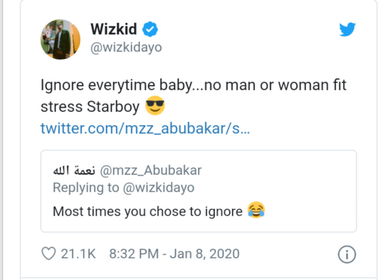"No Man or Woman Fit Stress Starboy” — Wizkid Says  Insho210