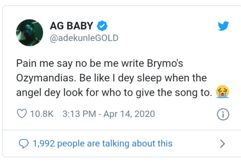 I Wish I Wrote Brymo’s Ozymandias – Adekunle Gold Insho248