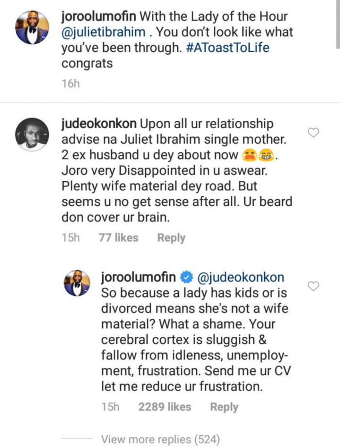 Joro Olumofin Slams Troll Who Slut-Shamed Juliet Ibrahim For Being A “Single Mother” And “Divorcee” Joro-210