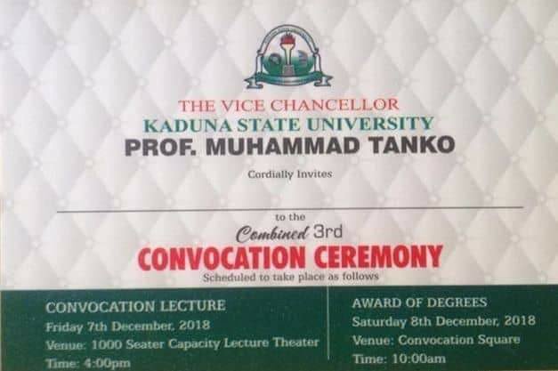 KASU - Kaduna State University (KASU) 3rd Combined Convocation Ceremony Programme of Events Kasu-c10