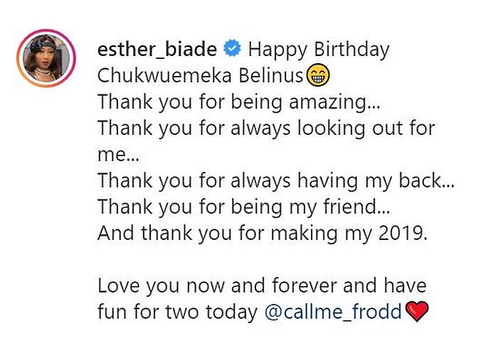 “Love You Now And Forever” – BBNaija’s Esther Celebrates Frodd On His Birthday Kfbe10