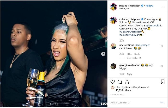 “What Cardi B Mixed With Her Stout That Knocked Her Off” – Cubana Chief Priest Reveals Kifhg10