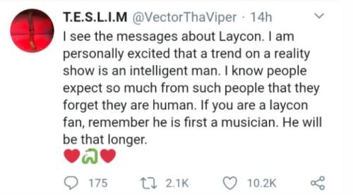 Vector - ‘Laycon Is A Musician And Will Stay Around Long Enough’ – Rapper Vector Kvkfv10