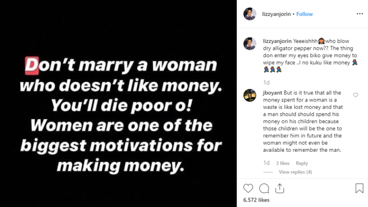"Don’t Marry A Woman Who Doesn’t Like Money, You Will Die Poor" – Lizzy Anjorin Advises Men Lizzy-10