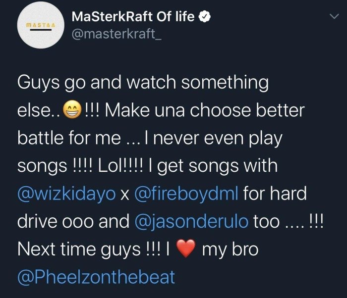 Wizkid And FireBoy Are Set To Drop A Record Together – Masterkraft Master17