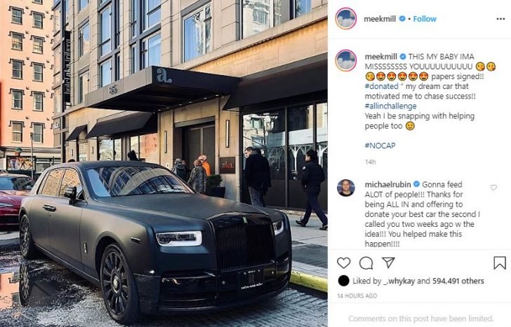 Meek Mill Auctions His 2018 Rolls Royce (See What He Wants To Use The Money For) Meek-m10