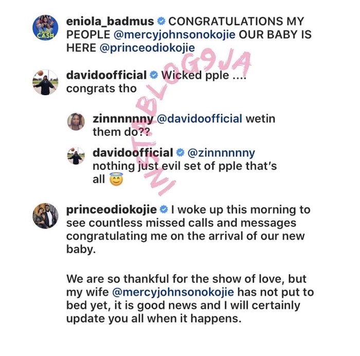 Davido Calls Nollywood Actress, Mercy Johnson & Her Husband Wicked People Mercy109