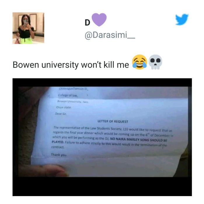 Bowen University’s Faculty Of Law Allegedly Warns DJ Against Playing Naira Marley’s Songs Nm-210