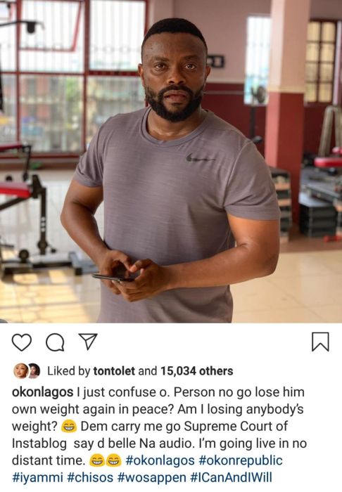 ‘Person No Go Lose Him Own Weight Again In Peace?’ – Okon Lagos Replies Those Accusing Him Of Faking His Weight Loss Okon-l11