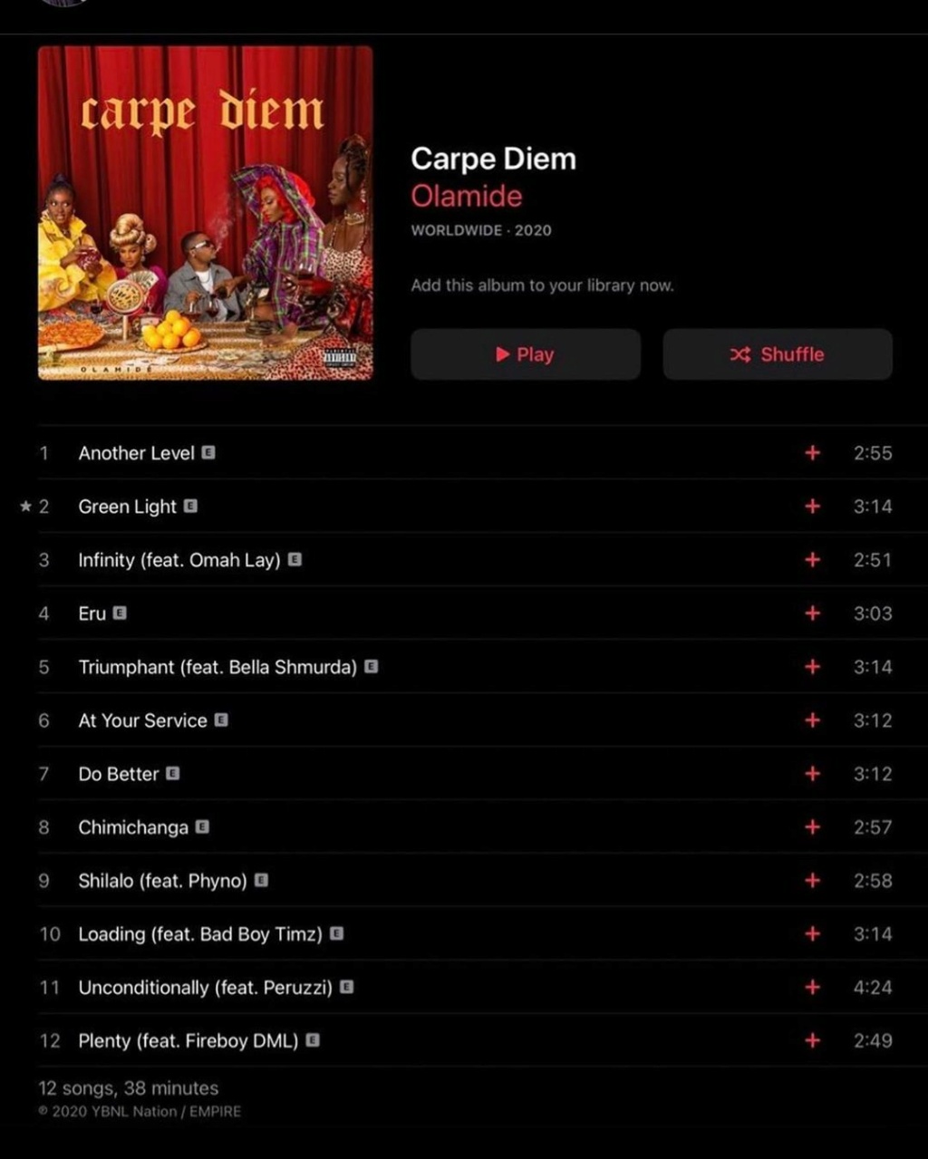 OLAMIDE - DOWNLOAD NOW » “Carpe Diem Album by Olamide” Full Album Is Out Olamid76