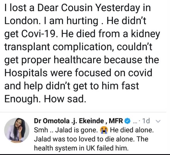 Covid-19: ‘I’m Hurt, The Health System Failed him’ – Omotola Jalade In Tears For Losing Family Member Omotol15