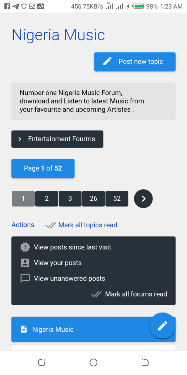 How To Create/Post New Topic On 9Jaloud Music Forum Scree148