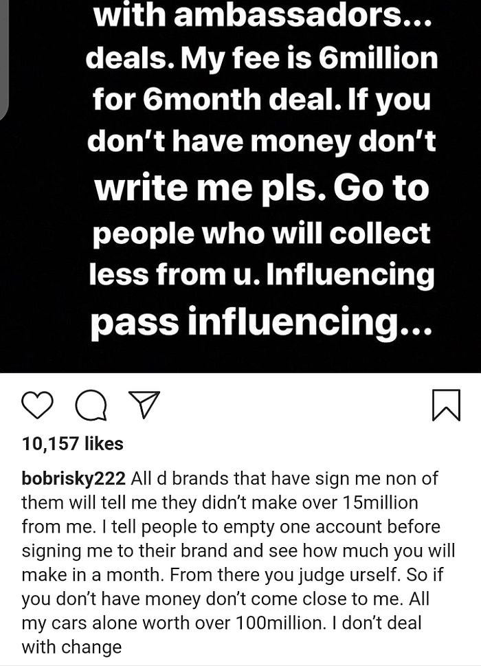 “All My Cars Alone Are Worth Over N100 Million” – Bobrisky Brags Screen89
