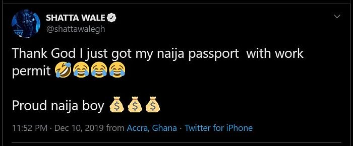 “Proud Naija Boy” – Shatta Wale Declares Says He Now Has Nigeria’s Passport And Work Permit Shatta32