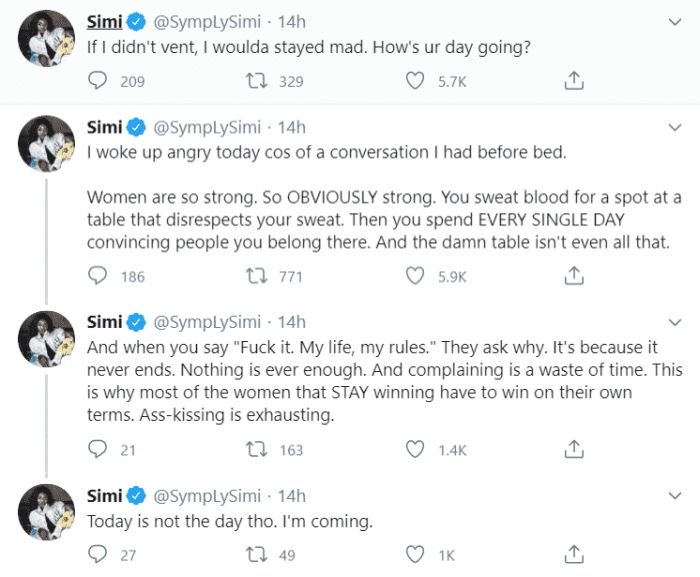 “I Woke Up Angry Today” – Simi Reveals (See Her Shocking Reason) Simi-311