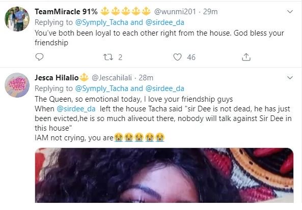 Fans React To Tacha And Sir Dee Friendship Goals (See Shocking Reactions) Sir-410