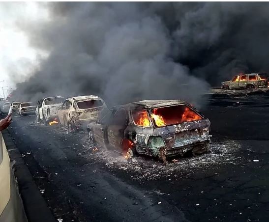 SAD NEWS! Many Feared Dead, Vehicles Burnt As Tanker Explodes In Lagos (Photos/Video) Tanker10