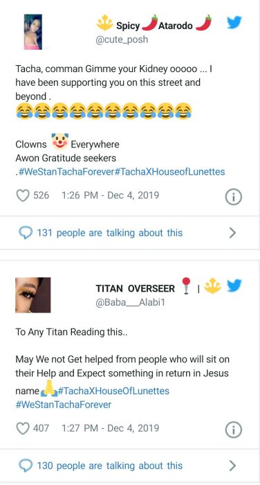 Titans Slams Actress Angela Okorie Over Her Comment On Their Queen, Tacha Titans10