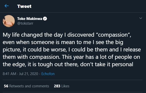 My Life Changed When I Discovered Compassion, Says Toke Makinwa Tokeke10