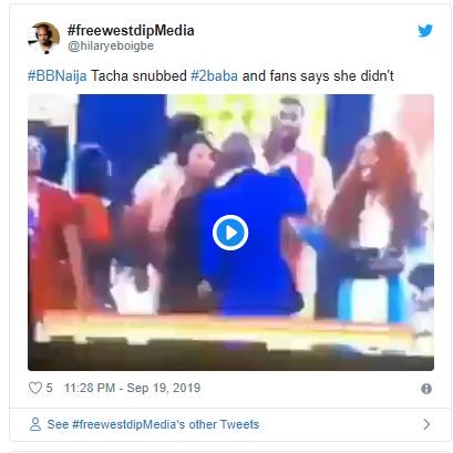 2faceidibia - BBNAIJA:- Mixed Reactions As Tacha Ignores 2Baba’s Hand Shake During His Visit To The House Tweet-15