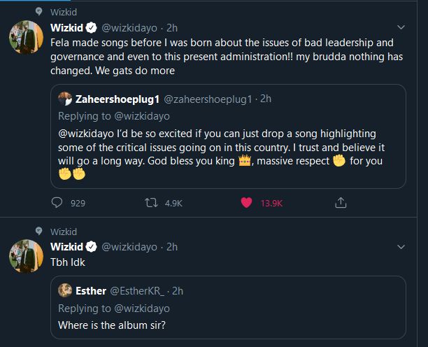 Wizkid Blows Hot Again About Bad Governance In Nigeria, Threatings Not To Drop Album Wiz-110