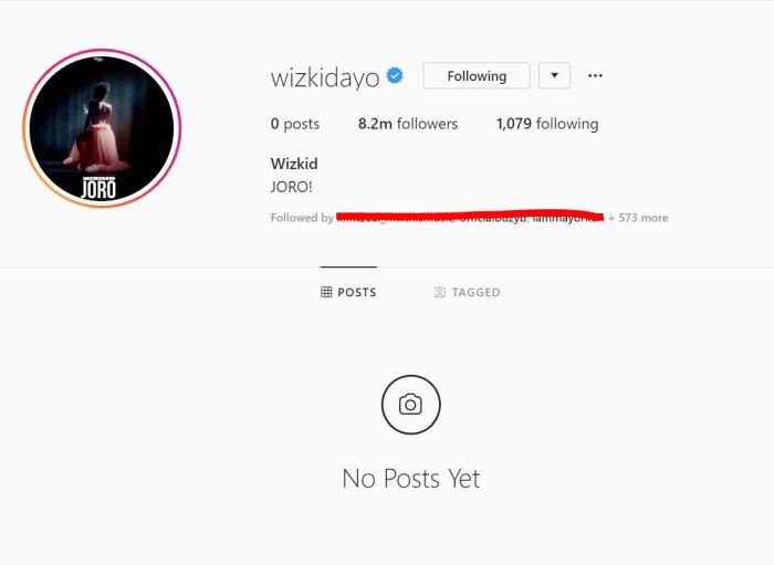 Wizkid Deletes All Posts On His Instagram Page Wzikid10