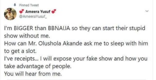 bbnaija - “BBNaija Official Asked Me To Sleep With Him To Get A Slot” – Nigerian Lady Exposes Yusu10