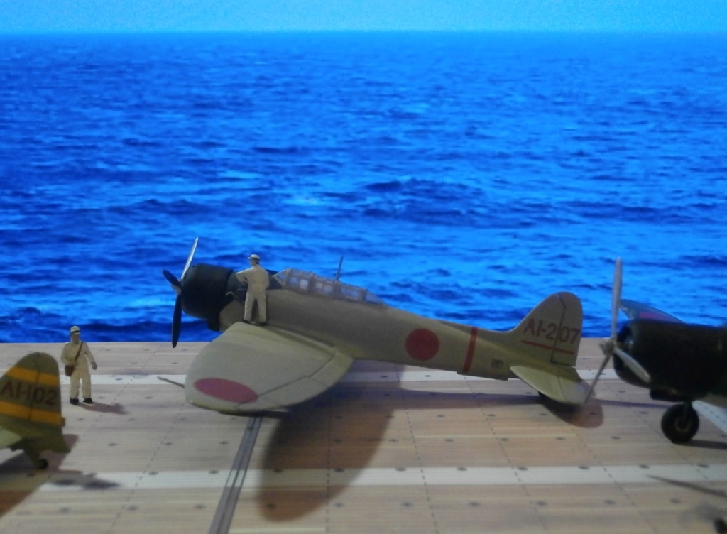 Aichi D3A1 "Val", Nakajima B5N2 "Kate" i Mitsubishi A6M2 "Zero", nosač aviona Akagi, 04.06.1942. Midway A1010