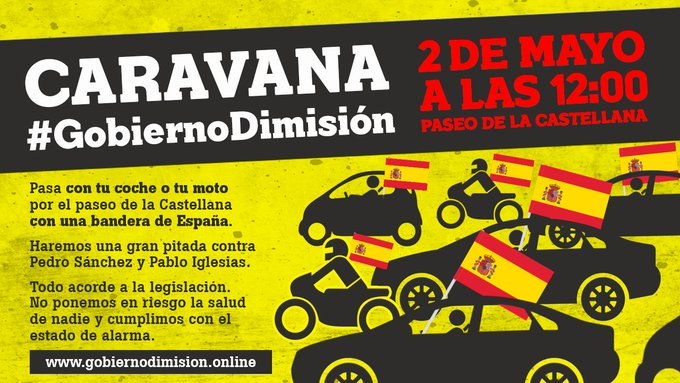 Los de Gobierno Dimisión Online proponen una manifestación en coche Ewye7k11