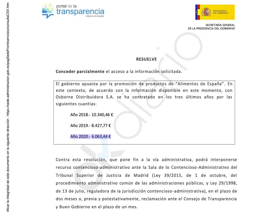 Sánchez gastó 6.063 € en jamones de bellota 5J para La Moncloa en plena pandemia sin actos públicos Respue10