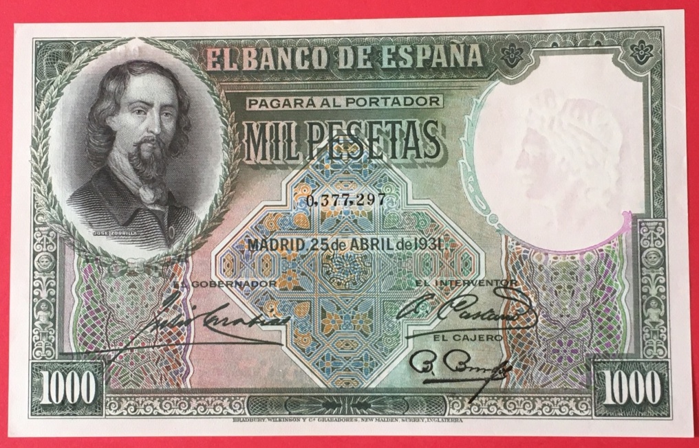 Banco España II República 1931 - 1936 Catálogo del Billete Español en Imperio Numismático  1000pt22