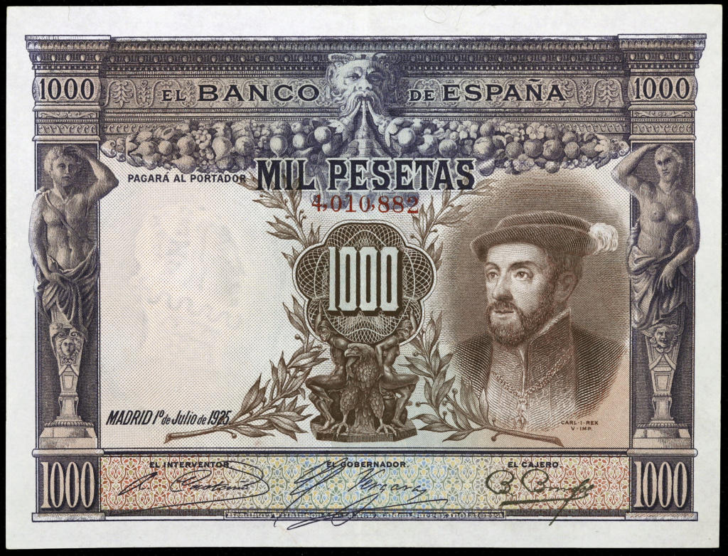 Banco de España 1925 a 1928 Catálogo del Billete Español en Imperio Numismático 1000pt27