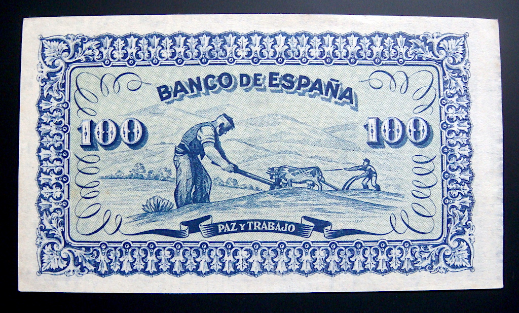 100 Pesetas septiembre 1937, Banco España Gijón. 100pes12