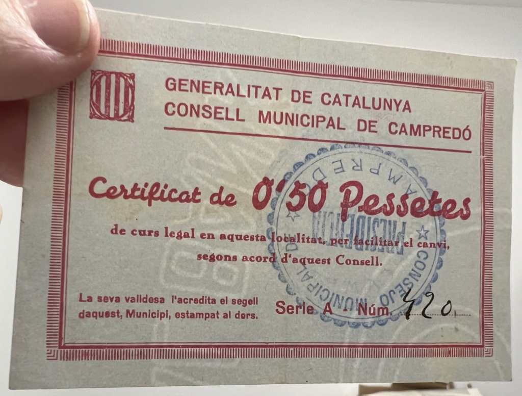 50 Céntimos Campredó 1937 1peset32