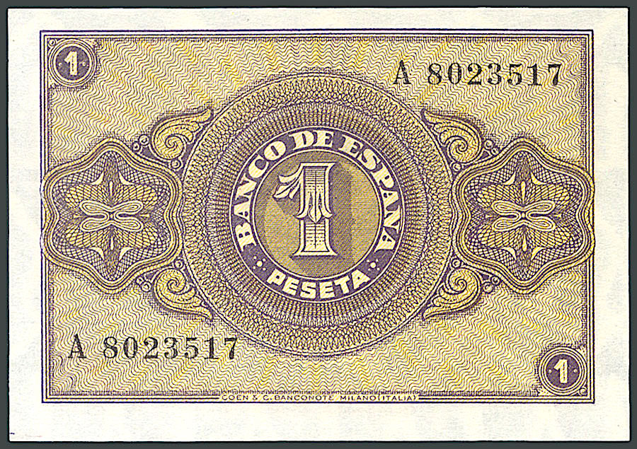 Guerra Civil 1936 - 1939 Catálogo del Billete Español en Imperio Numismático 1pts1925