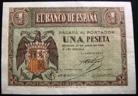 Guerra Civil 1936 - 1939 Catálogo del Billete Español en Imperio Numismático 1pts1927